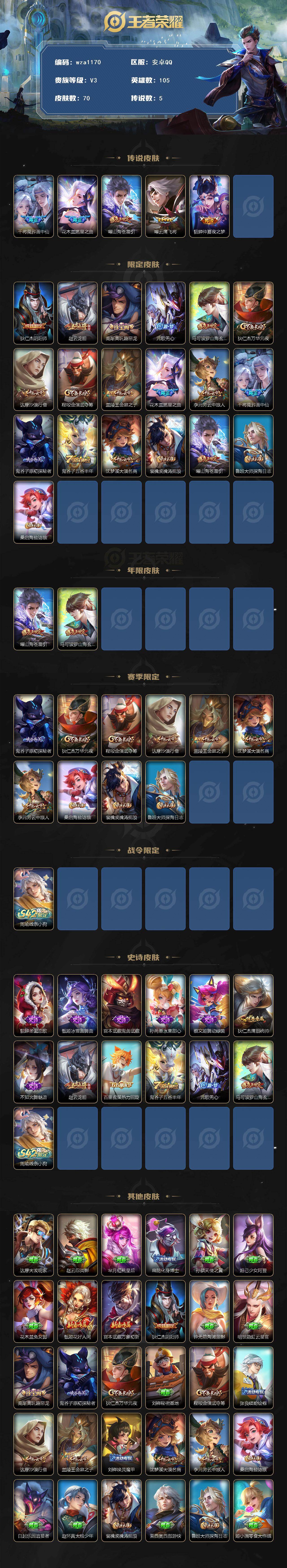 WZQM4125266王者荣耀账号详情图3