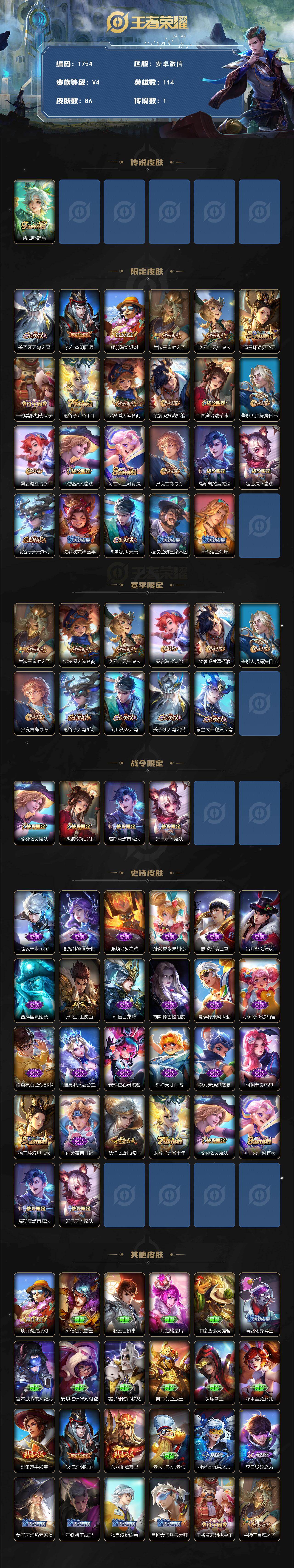 WZKG4124227王者荣耀账号详情图2