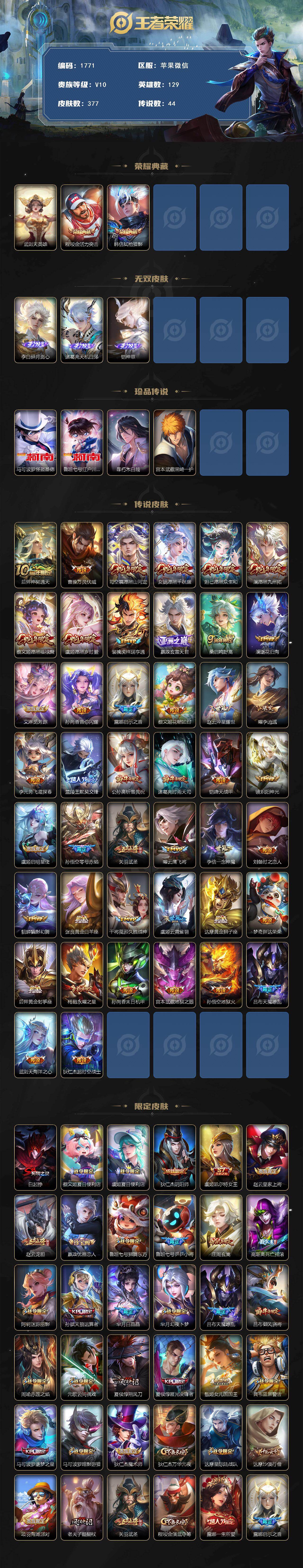 WZKG4125090王者荣耀账号详情图2