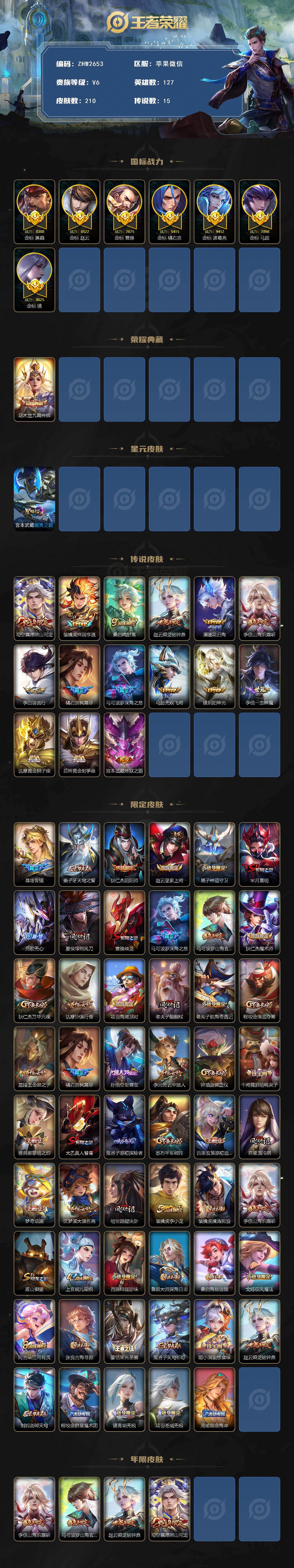 WZLX4129297王者荣耀账号详情图2