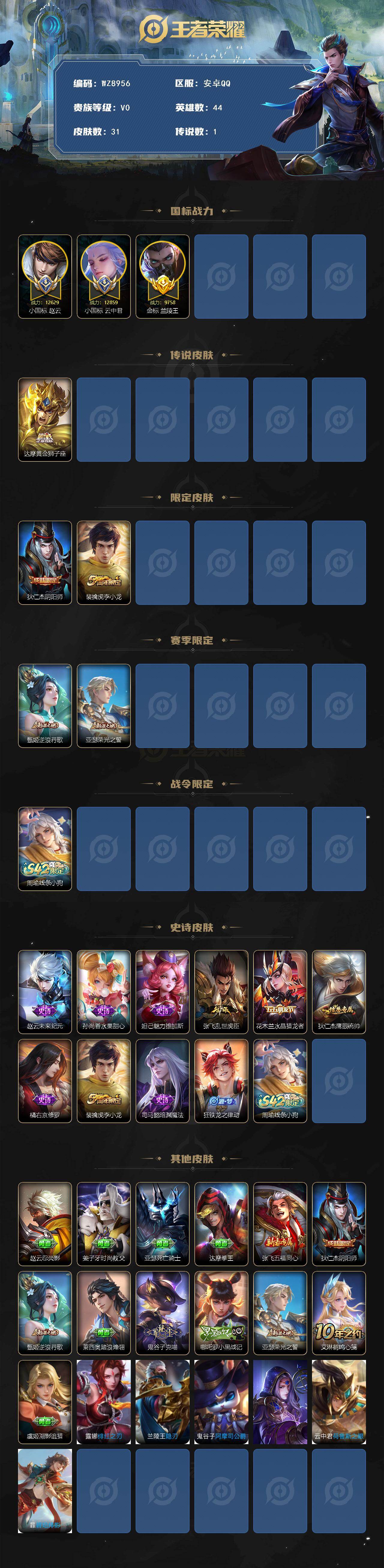 WZCMW4156261王者荣耀账号详情图2