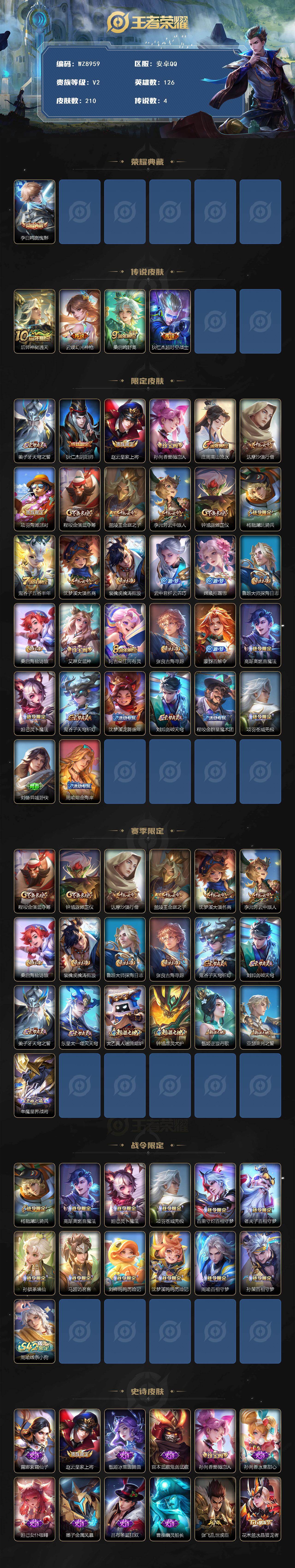 WZCMW4156336王者荣耀账号详情图2