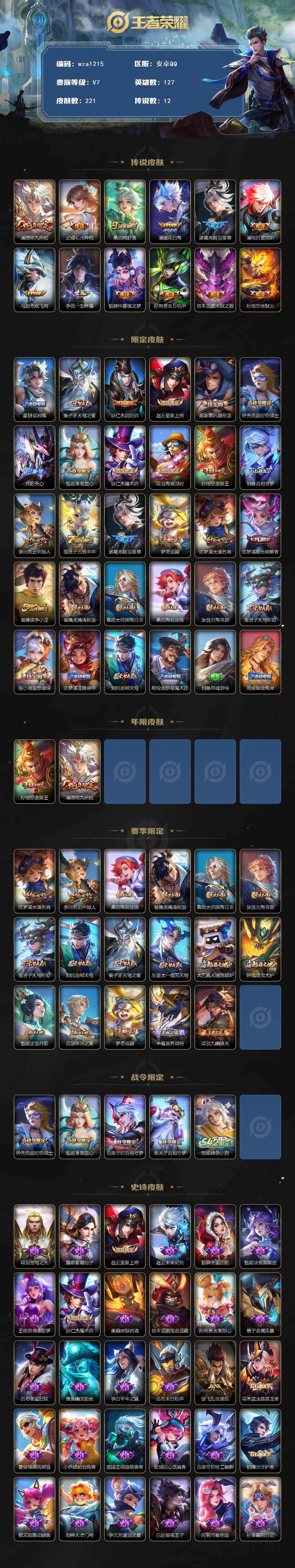 WZQM4128719王者荣耀账号详情图3