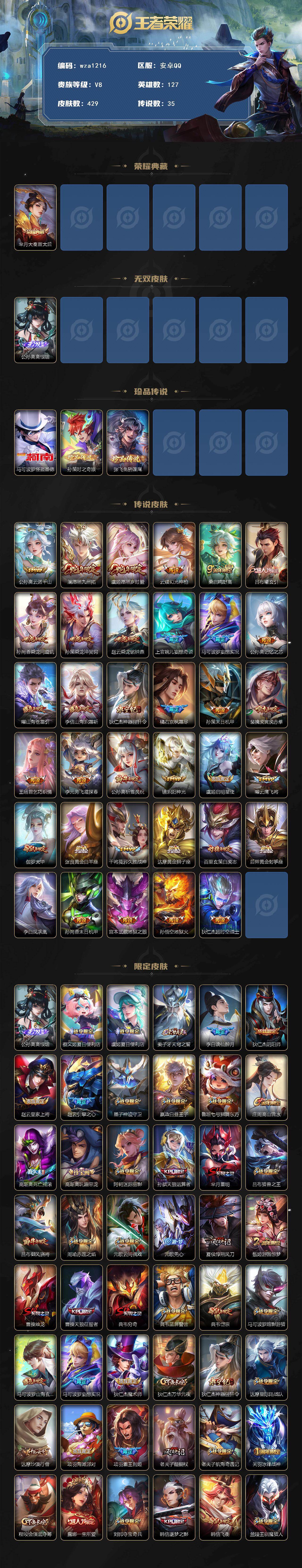 WZQM4128723王者荣耀账号详情图3