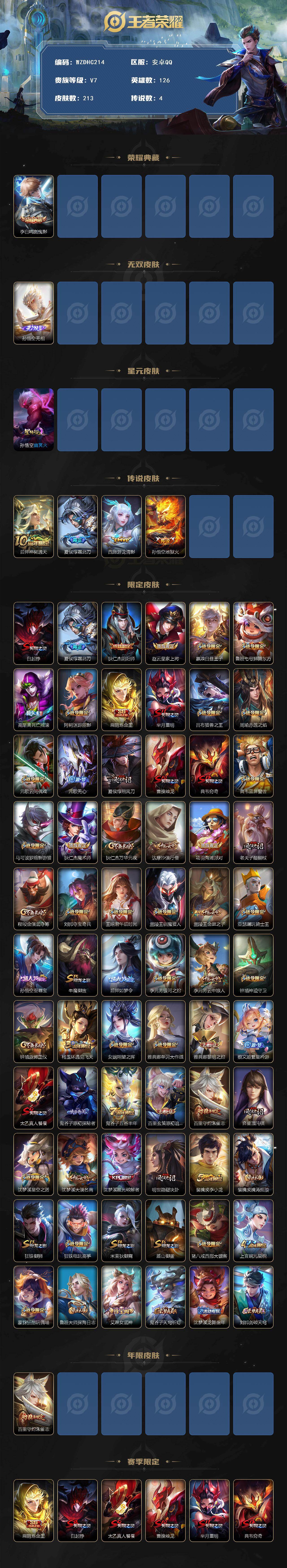 WZ034133450王者荣耀账号详情图2