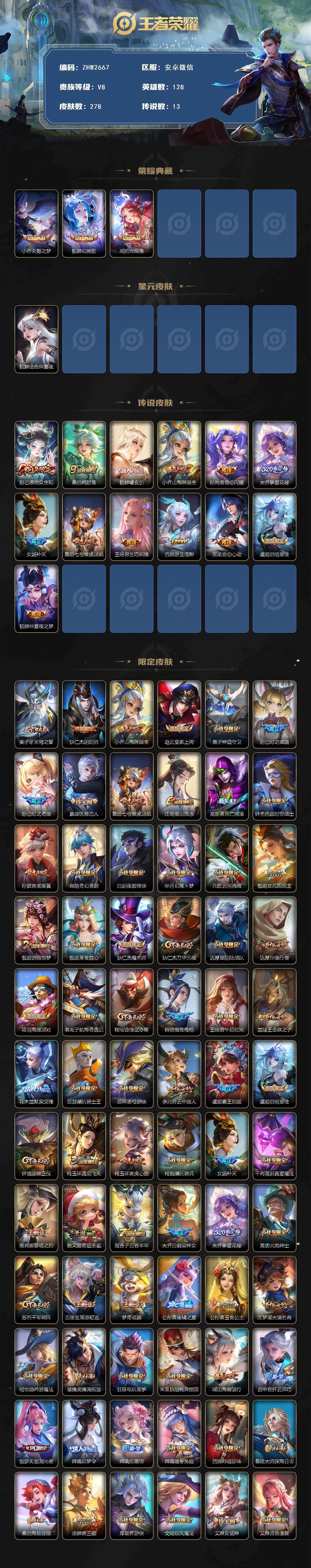 WZLE4136131王者荣耀账号详情图2