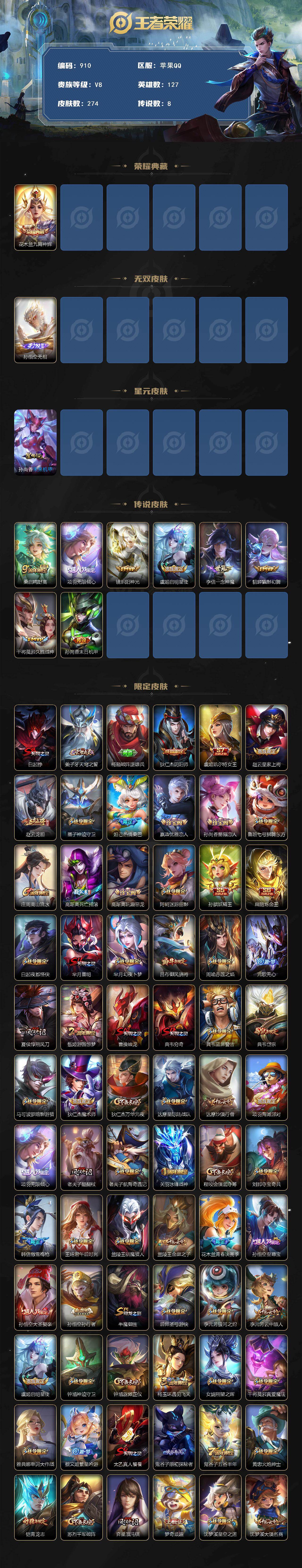 WZLFY4130063王者荣耀账号详情图2