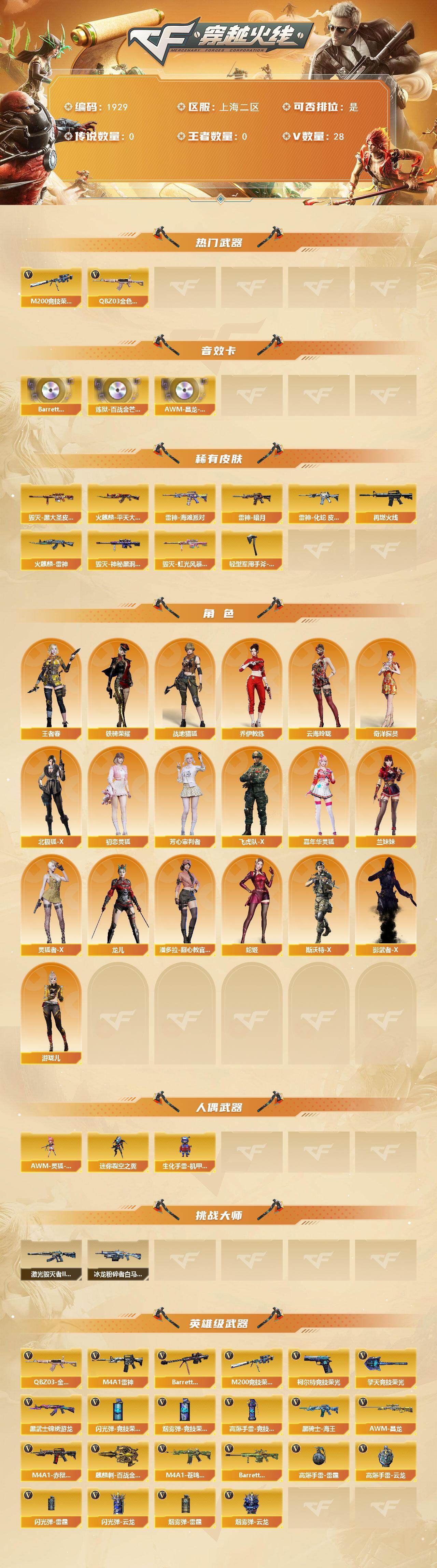 CFCMW435958穿越火线账号详情图2 CFCMW435958穿越火线账号详情图2