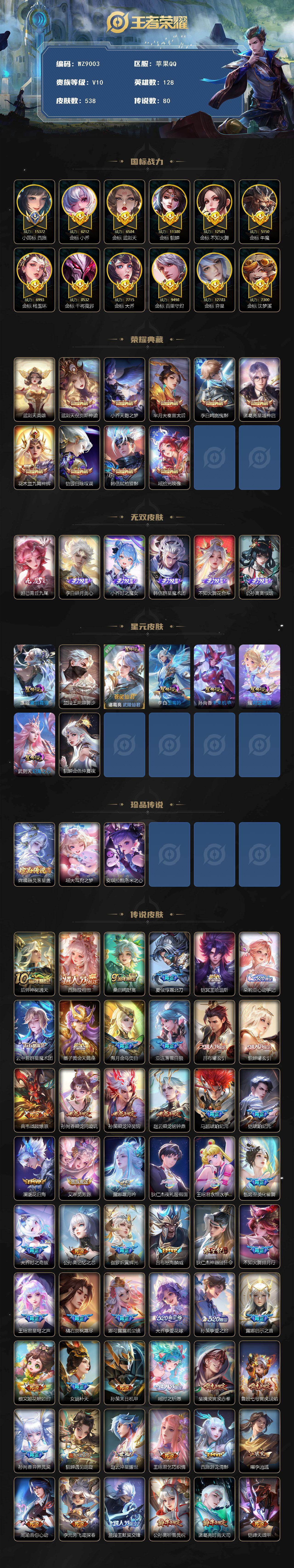 WZCMW4159348王者荣耀账号详情图2