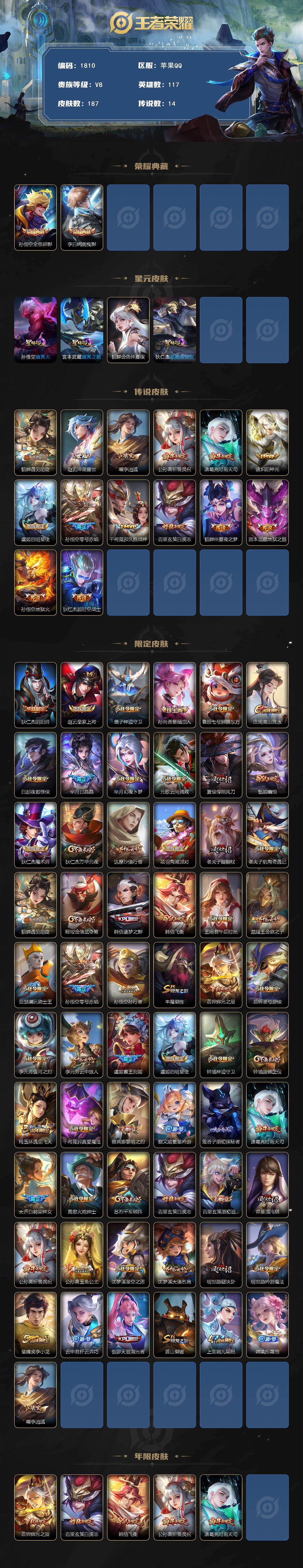 WZKG4136704王者荣耀账号详情图2