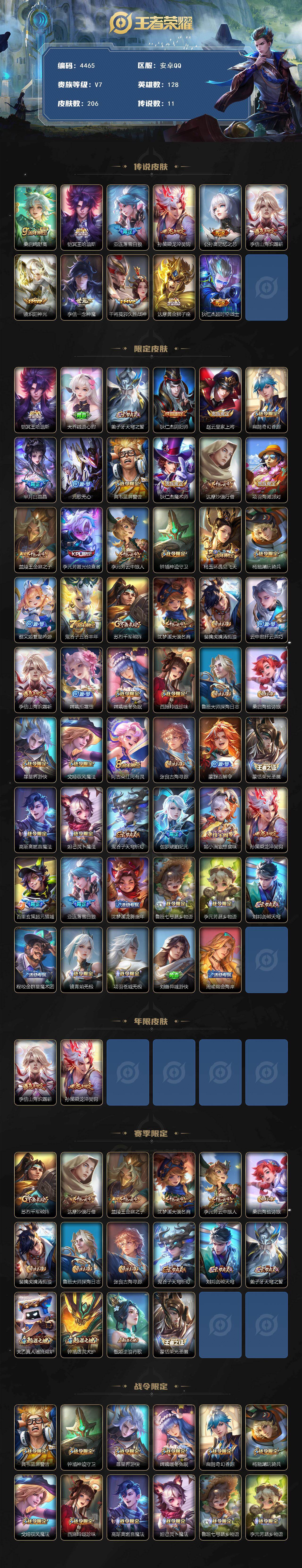 WZJZ4160039王者荣耀账号详情图2