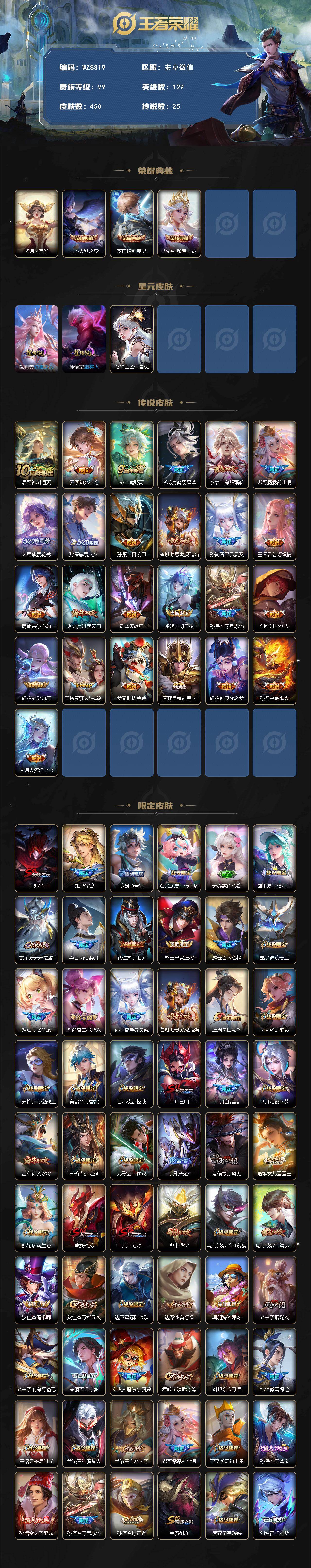 WZQM4147038王者荣耀账号详情图3