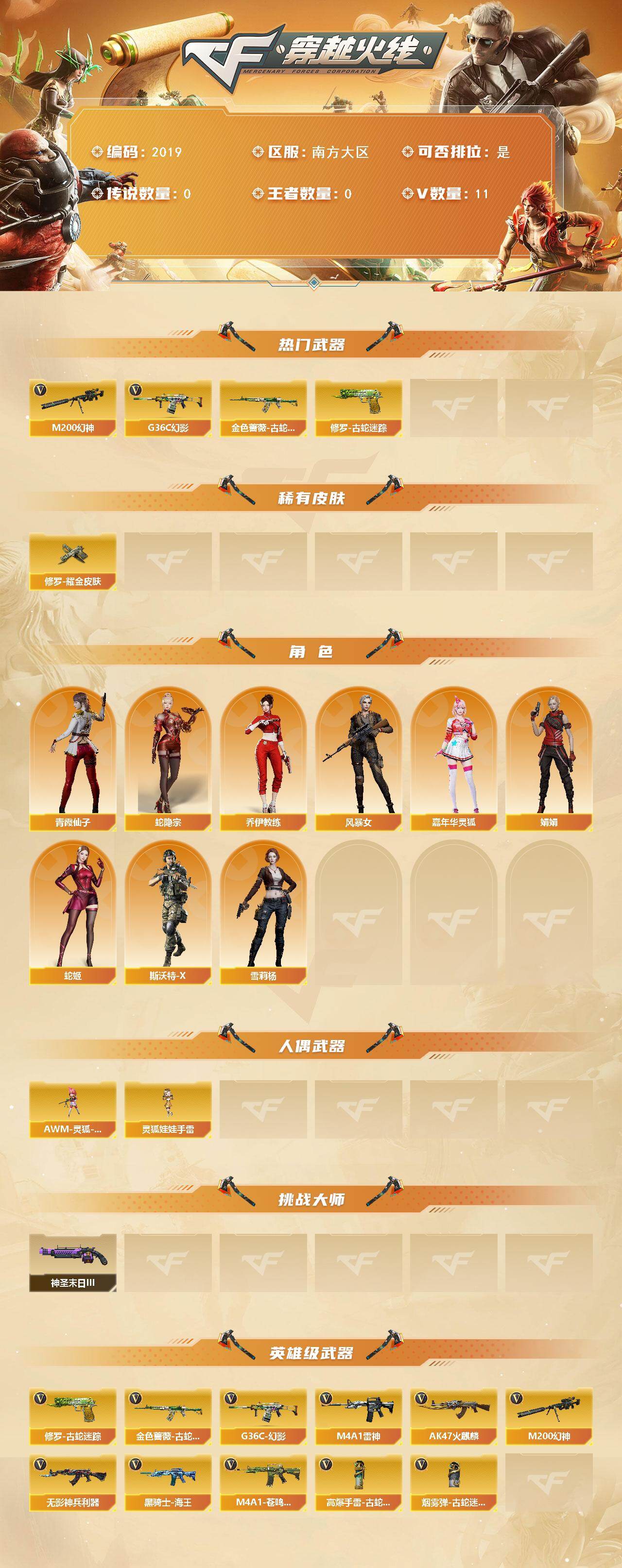 CFCMW437727穿越火线账号详情图2 CFCMW437727穿越火线账号详情图2