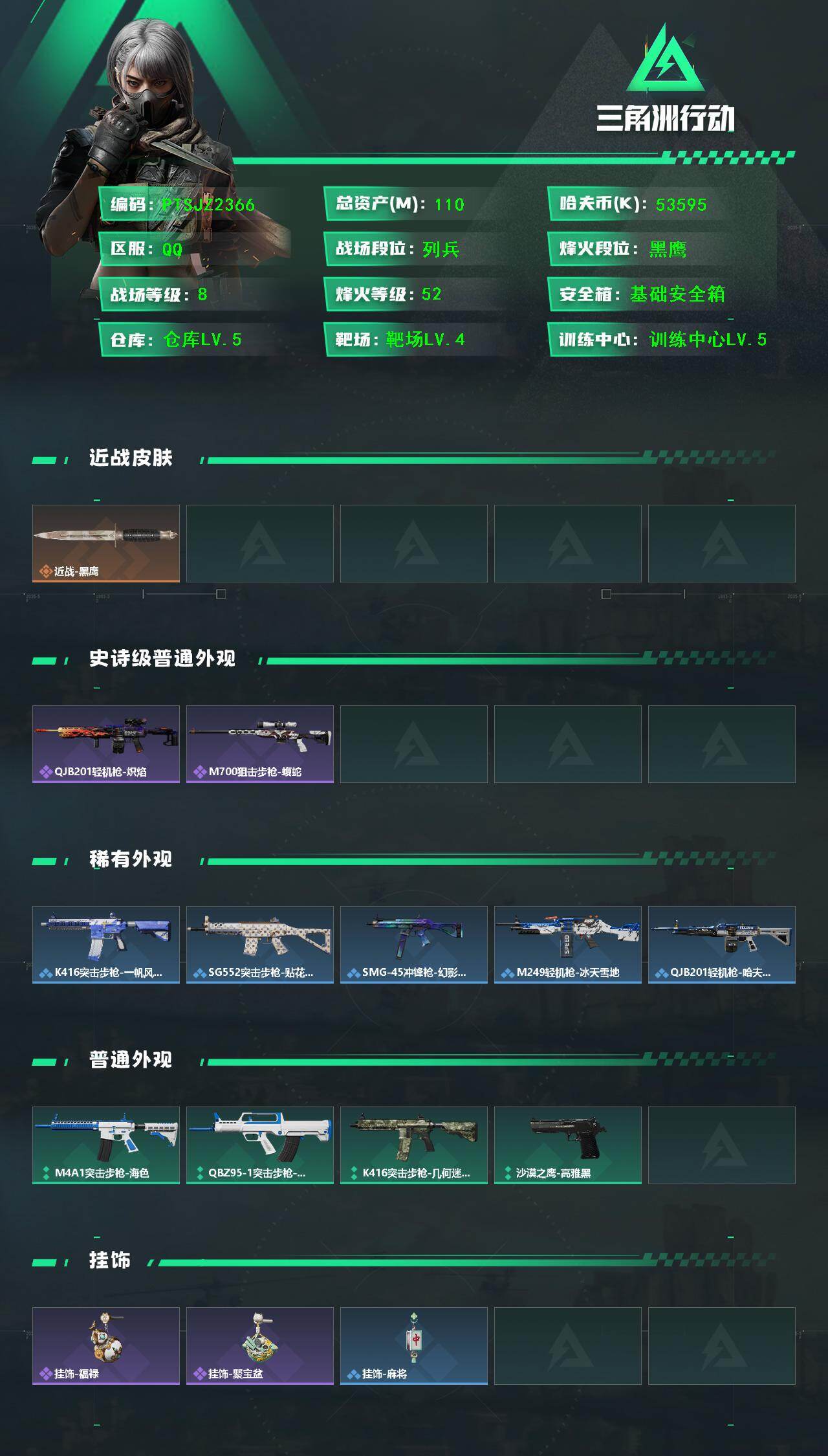 SJZQM438734三角洲行动账号详情图3
