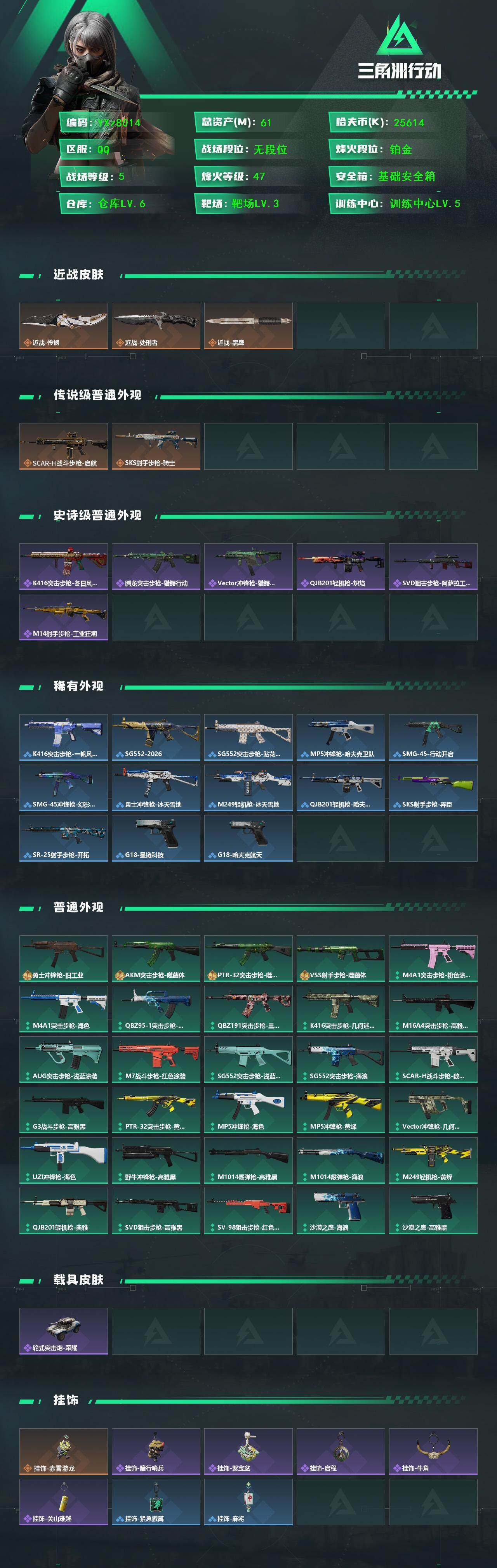 SJZCMW441531三角洲行动账号详情图2