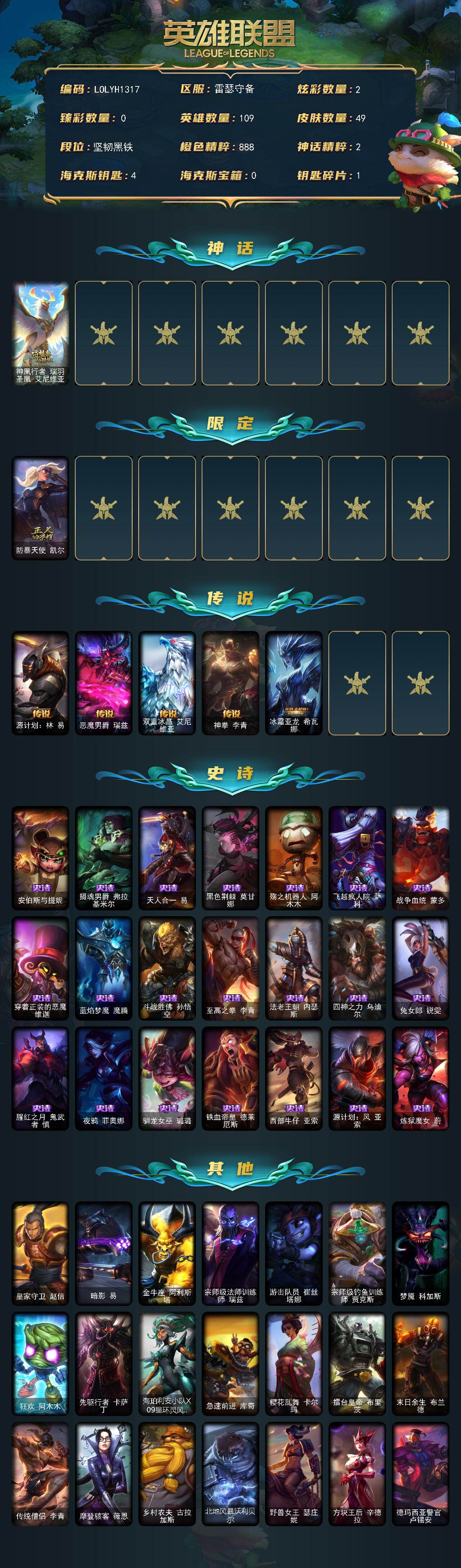 LOLEY421753英雄联盟账号详情图2
