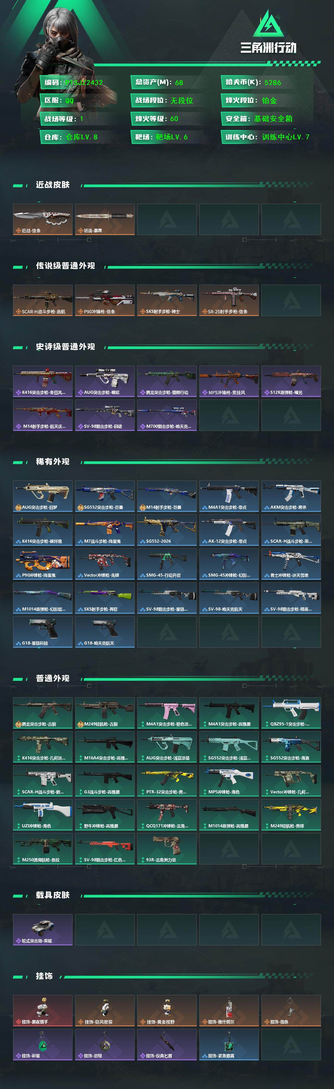 SJZQM442114三角洲行动账号详情图3