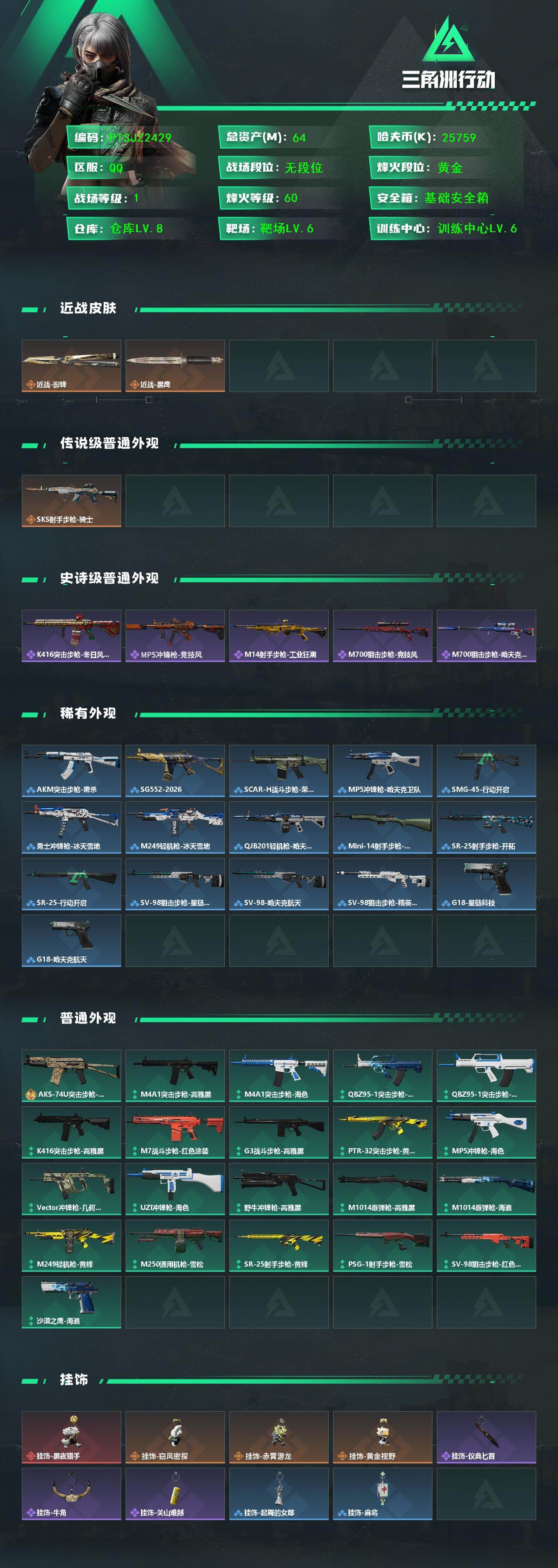 SJZQM440824三角洲行动账号详情图3