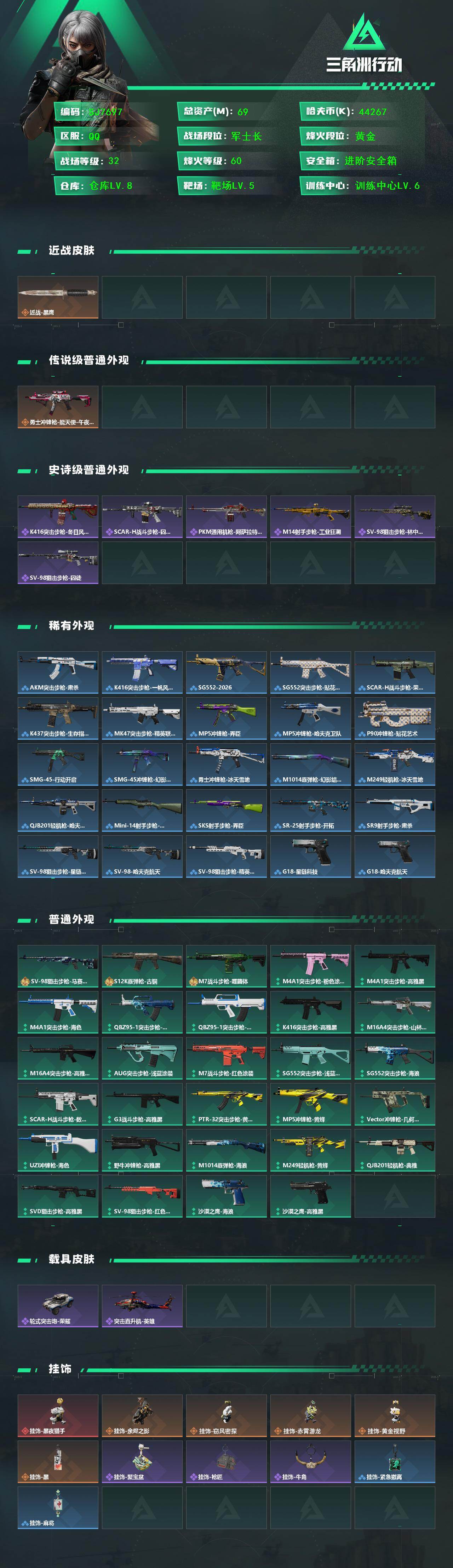 SJZQM441317三角洲行动账号详情图3