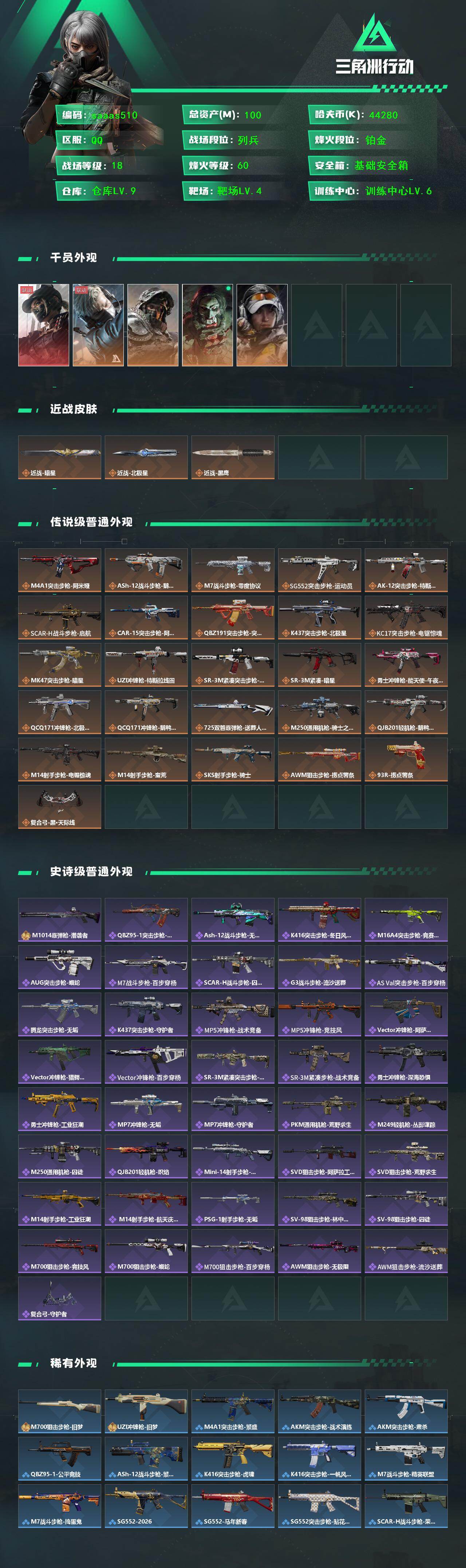 SJZCMW442490三角洲行动账号详情图2