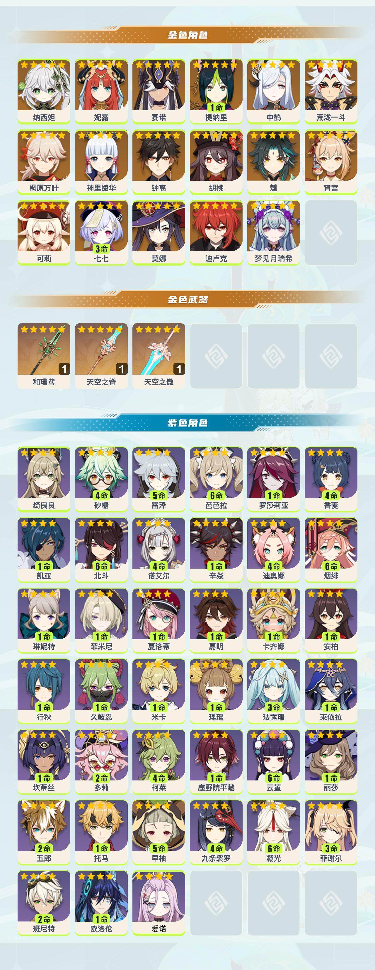 YSEY41804原神账号详情图2 YSEY41804原神账号详情图2