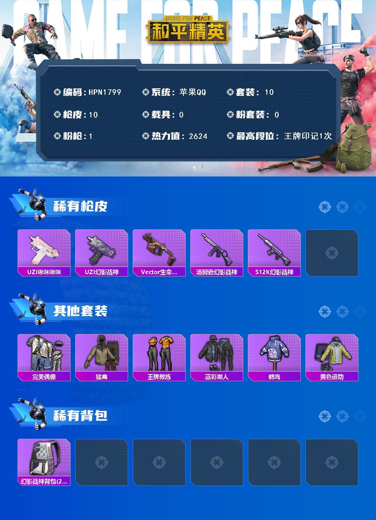 HPEY484064和平精英账号详情图2