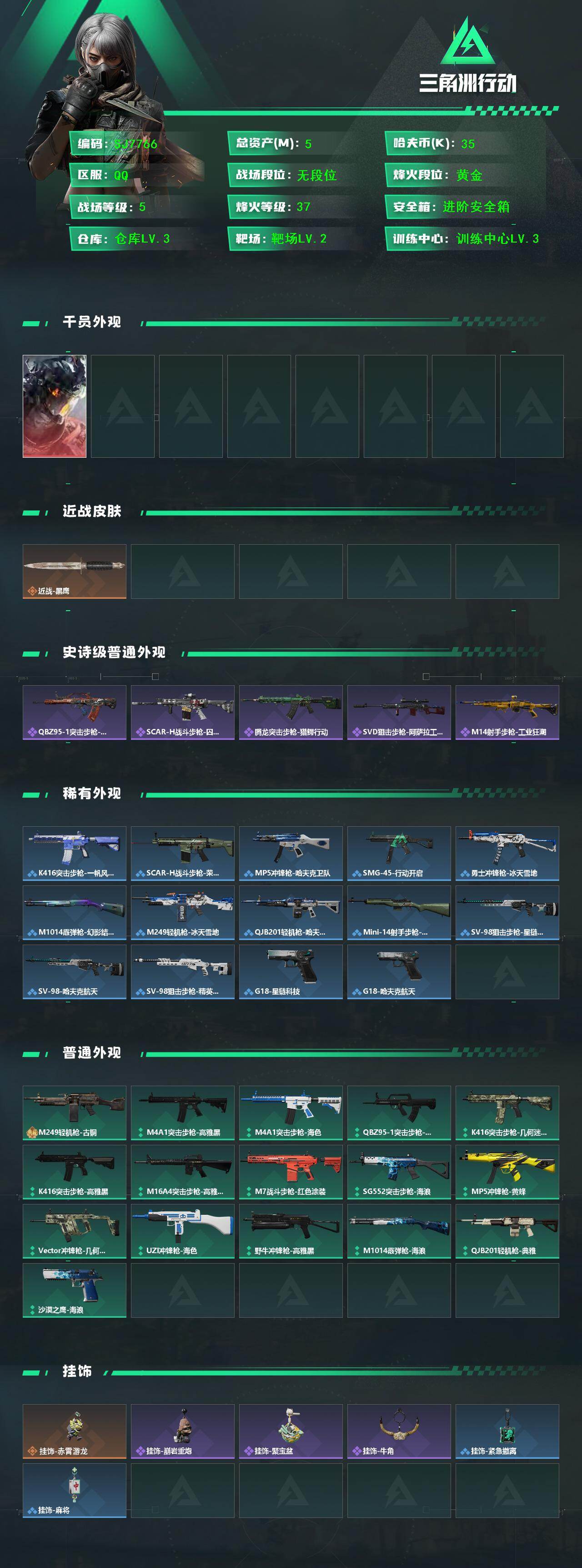 SJZEY443582三角洲行动账号详情图2