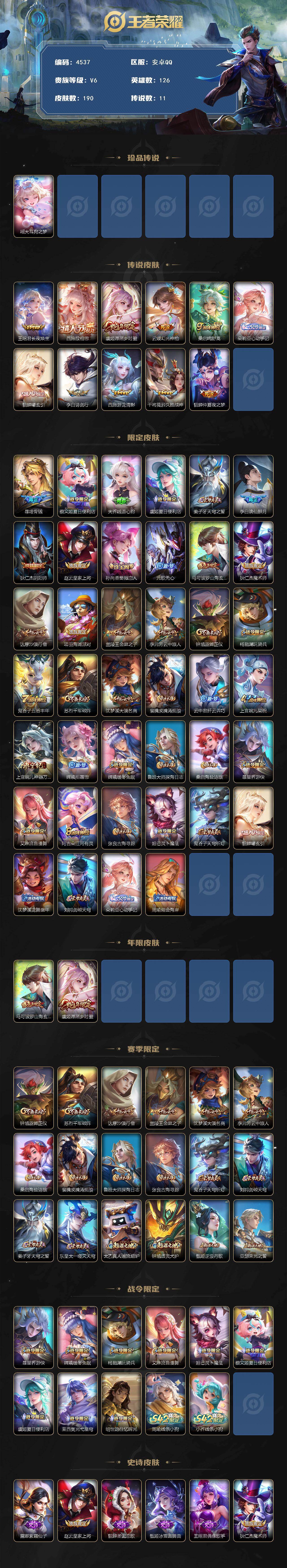 WZJZ4161589王者荣耀账号详情图2