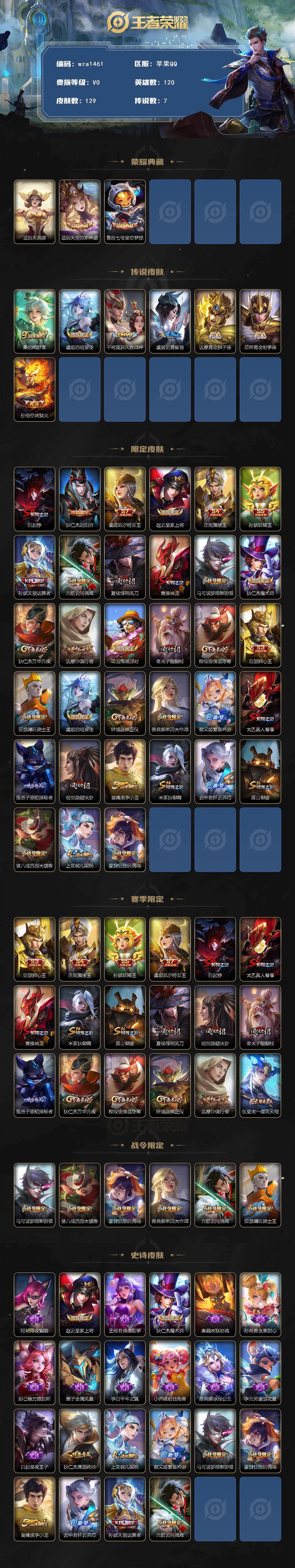 WZQM4161190王者荣耀账号详情图3