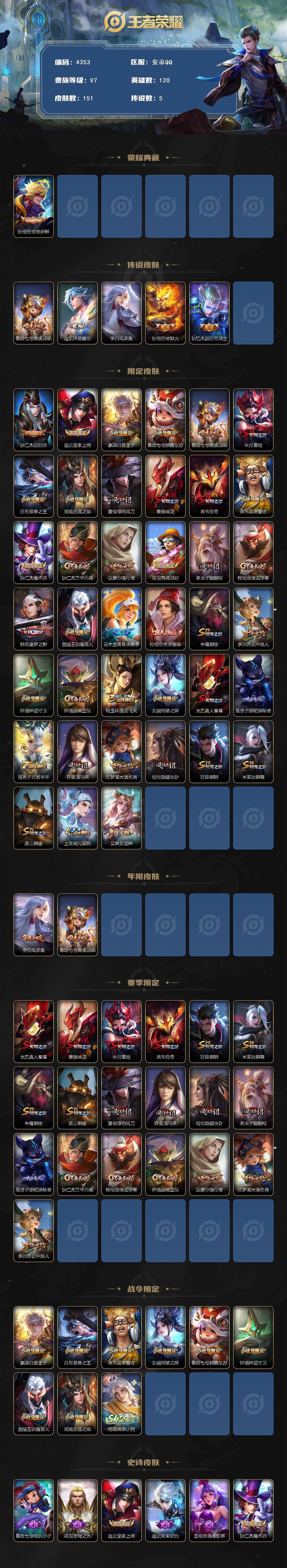 WZCMW4160813王者荣耀账号详情图2