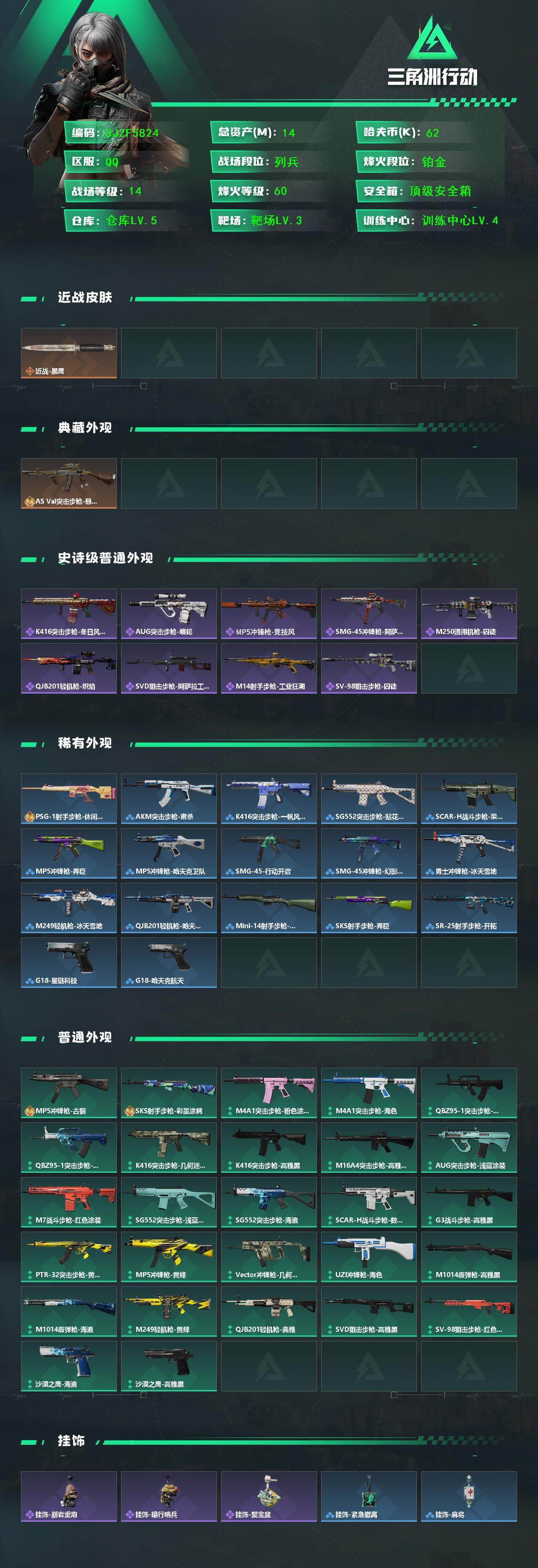 SJZQM452385三角洲行动账号详情图3