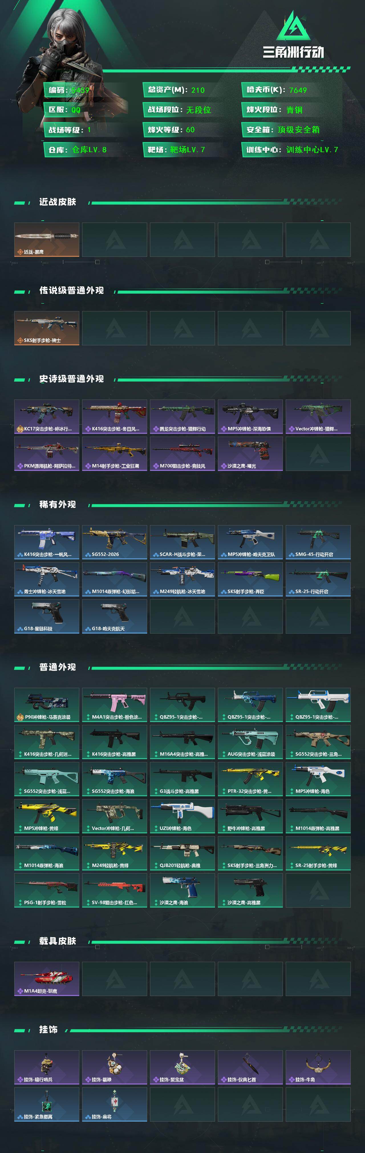 SJZCMW447227三角洲行动账号详情图2