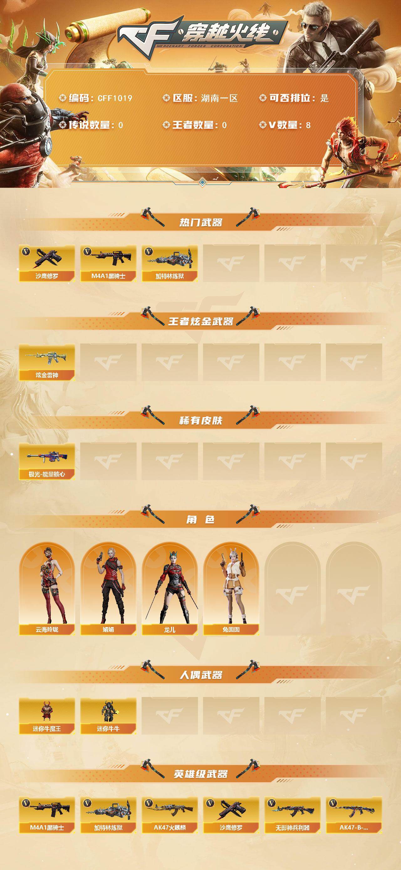 CFCMW456968穿越火线账号详情图2 CFCMW456968穿越火线账号详情图2