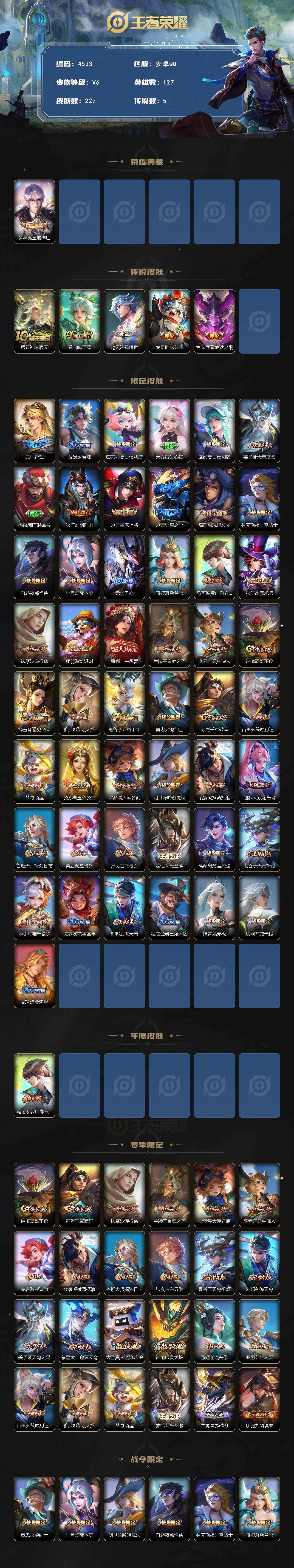 WZCMW4167562王者荣耀账号详情图2