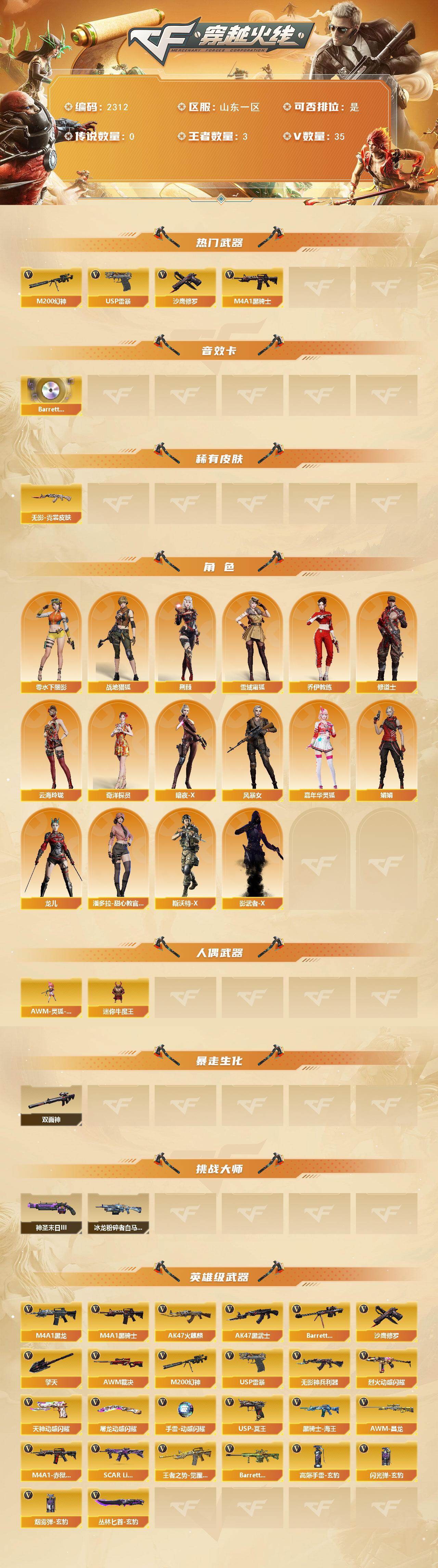 CFCMW445187穿越火线账号详情图2