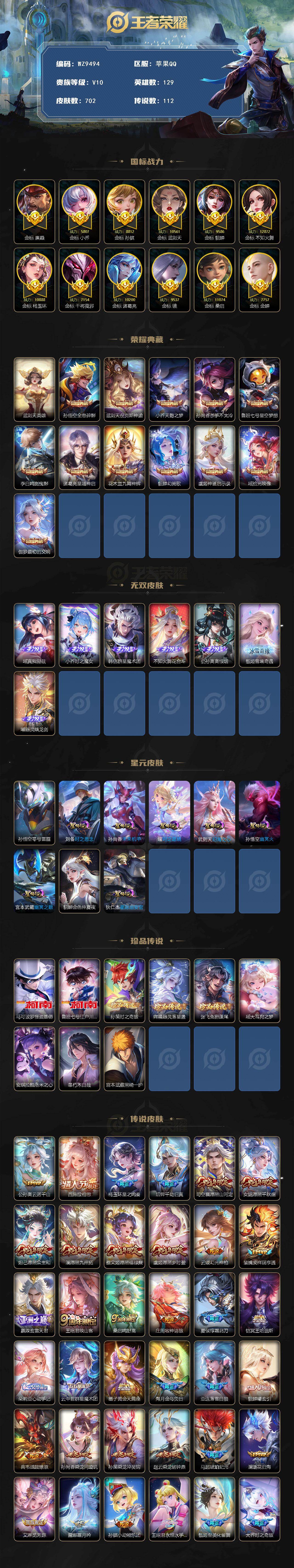 WZCMW4202254王者荣耀账号详情图2