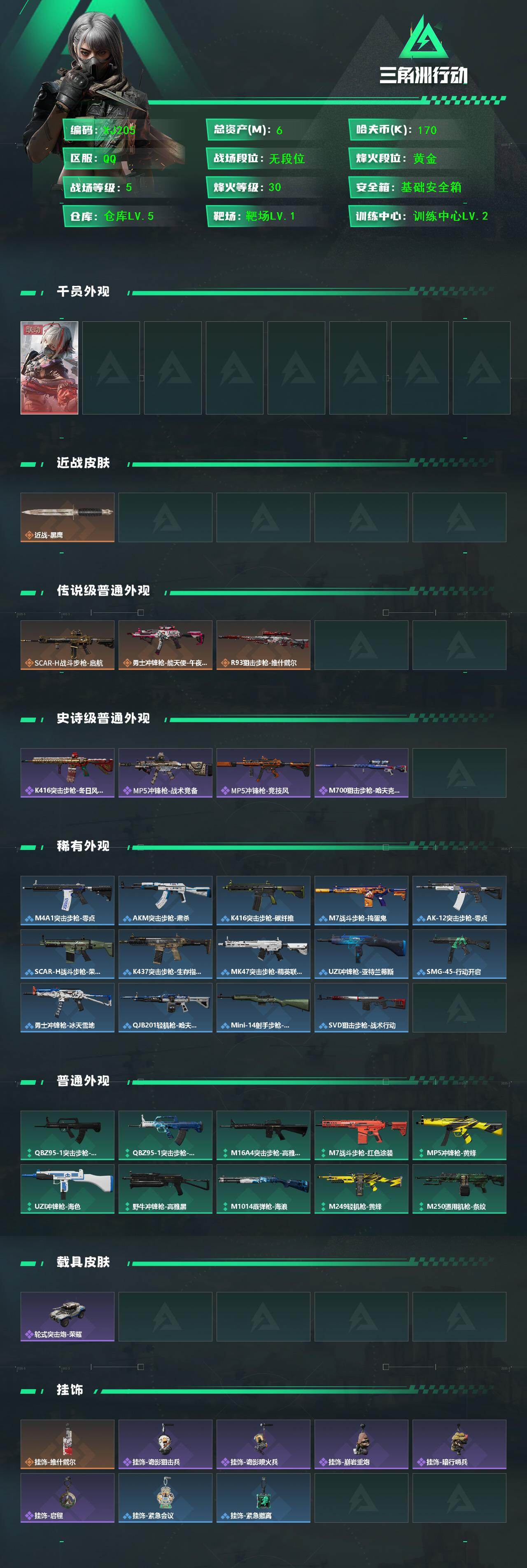 SJZCMW444203三角洲行动账号详情图2