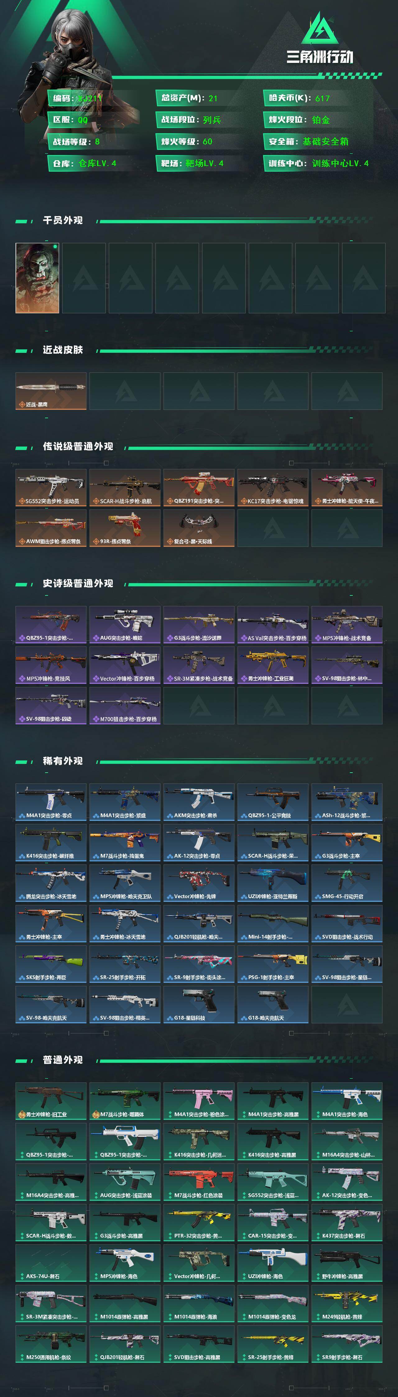 SJZCMW444259三角洲行动账号详情图2