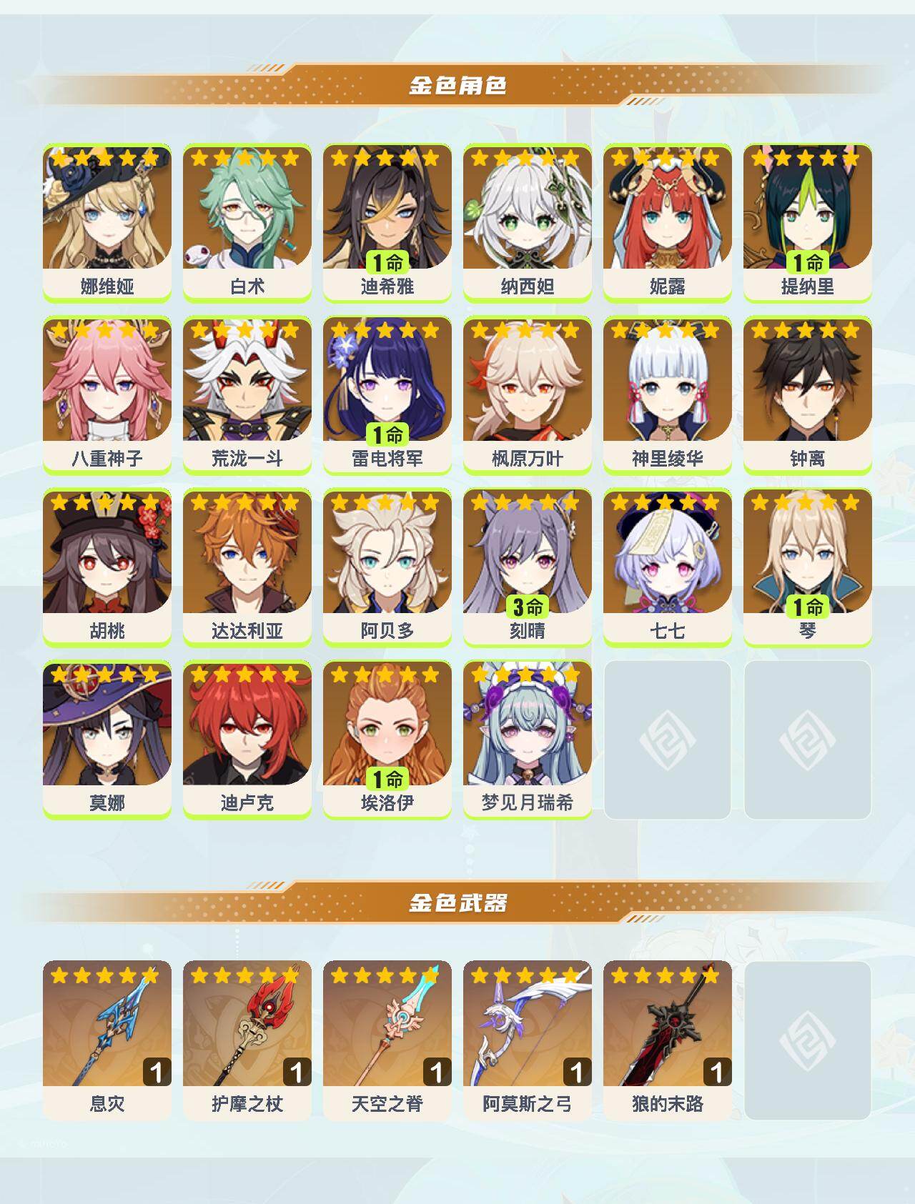 YSEY42171原神账号详情图3 YSEY42171原神账号详情图3