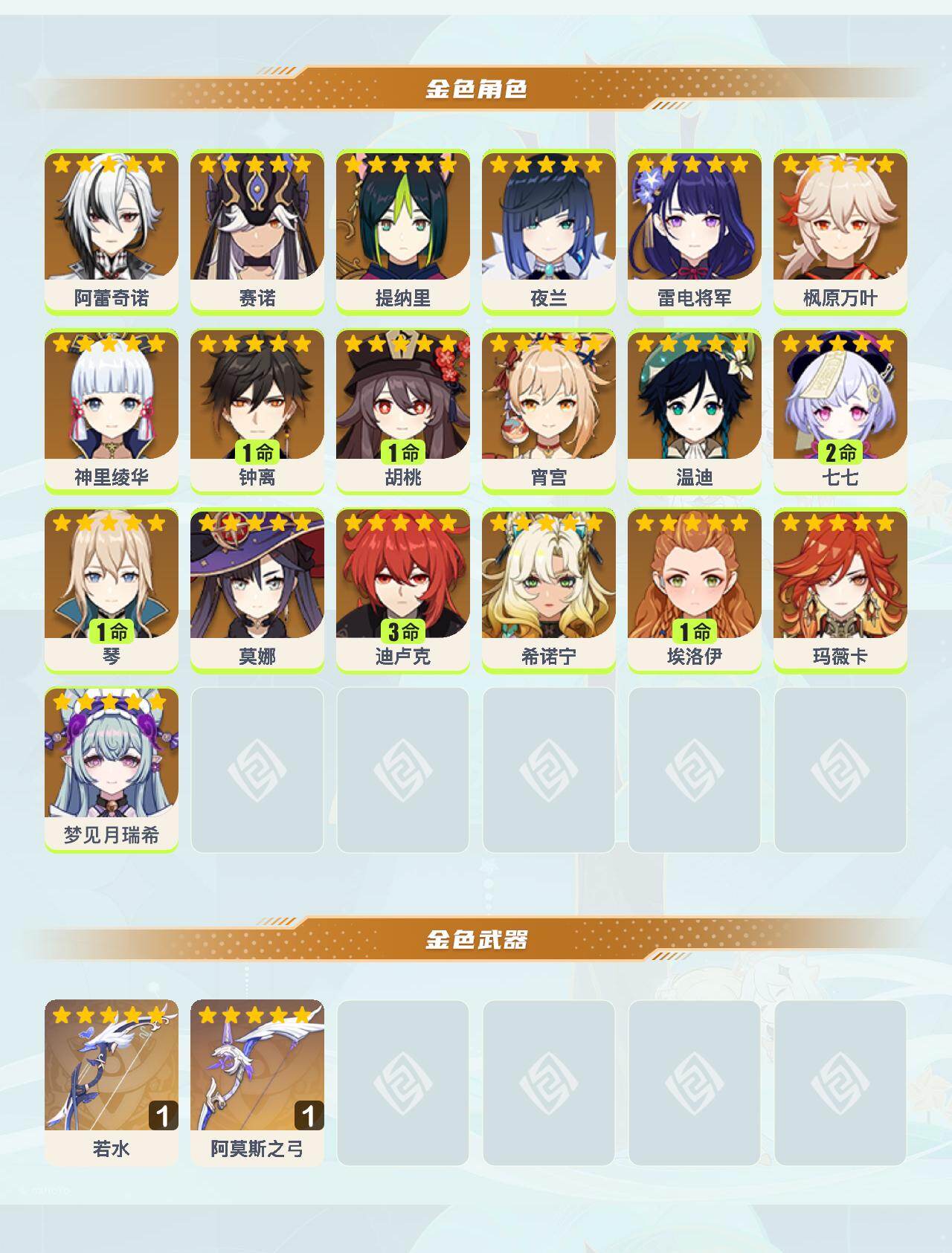 YSEY42167原神账号详情图3 YSEY42167原神账号详情图3