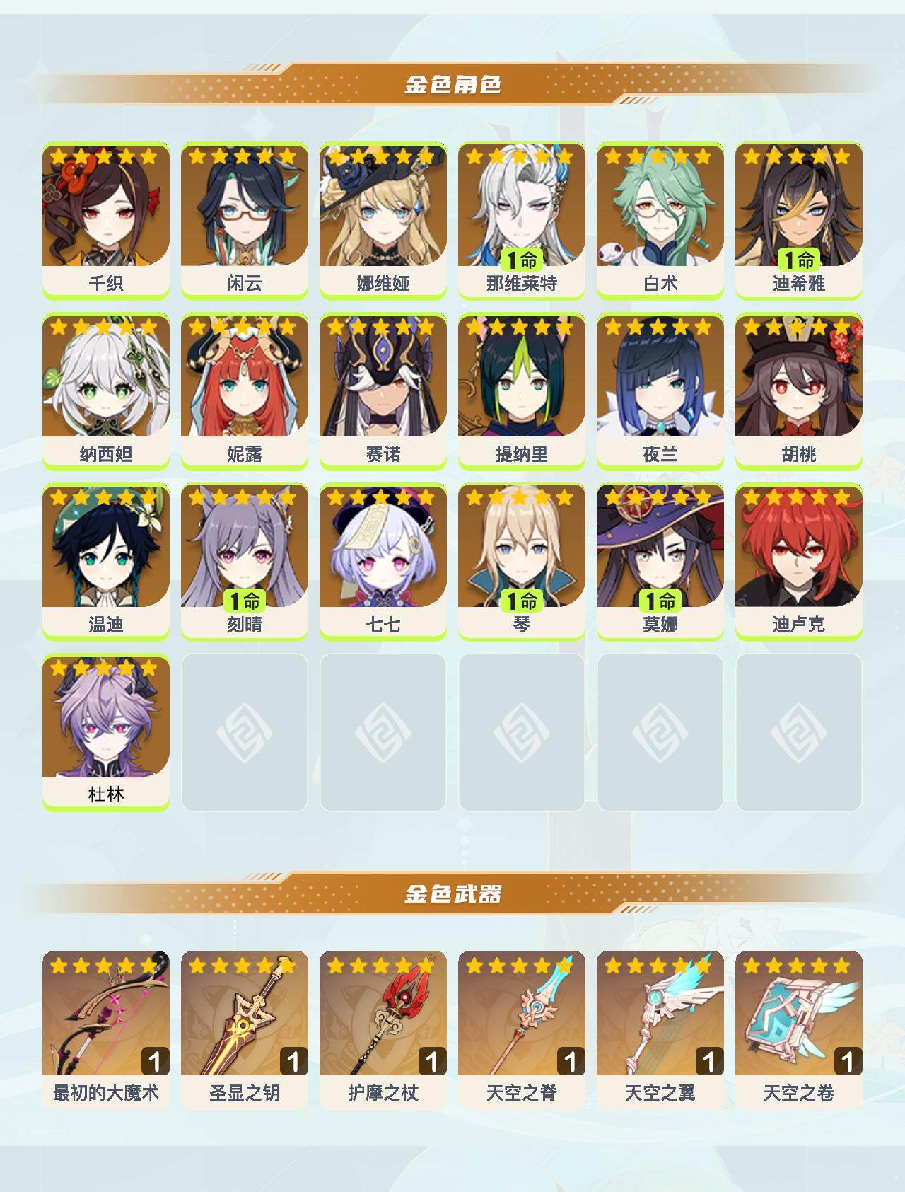 YSEY42166原神账号详情图3 YSEY42166原神账号详情图3