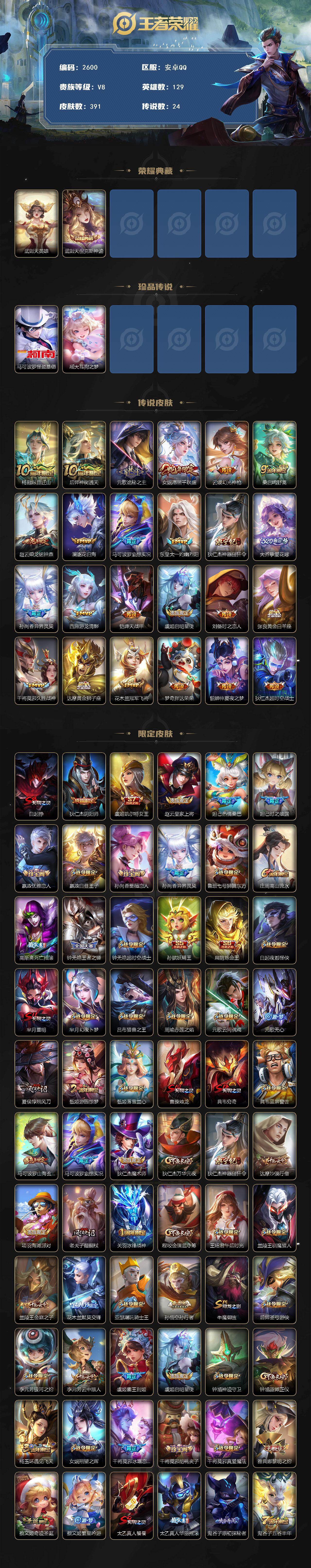 WZCMW4160006王者荣耀账号详情图2 WZCMW4160006王者荣耀账号详情图2