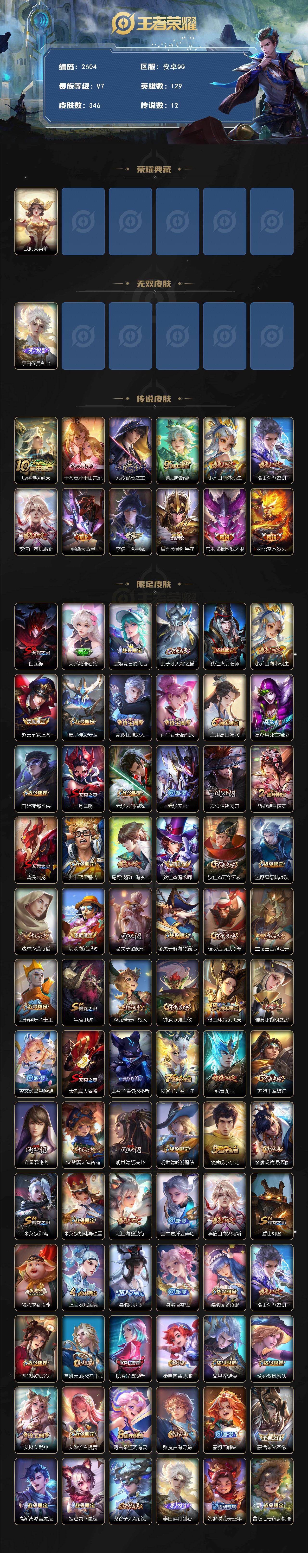 WZCMW4160099王者荣耀账号详情图2