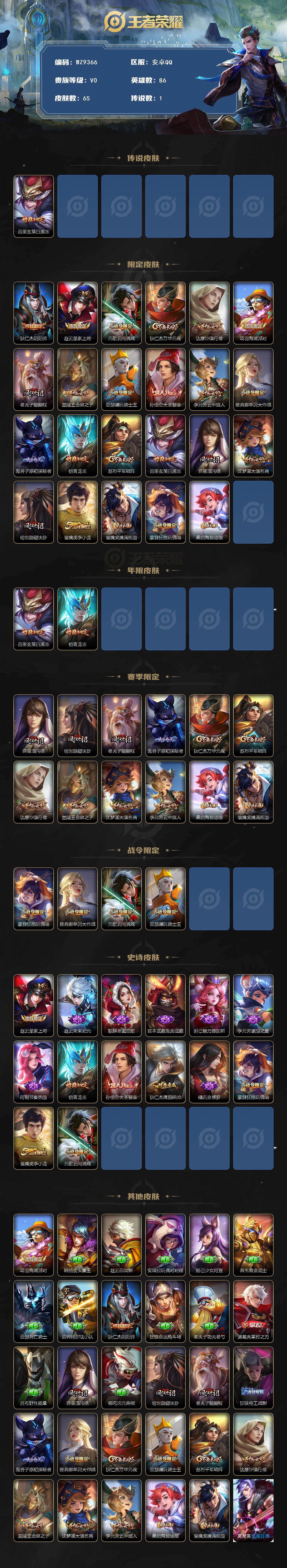 WZCMW4187727王者荣耀账号详情图2