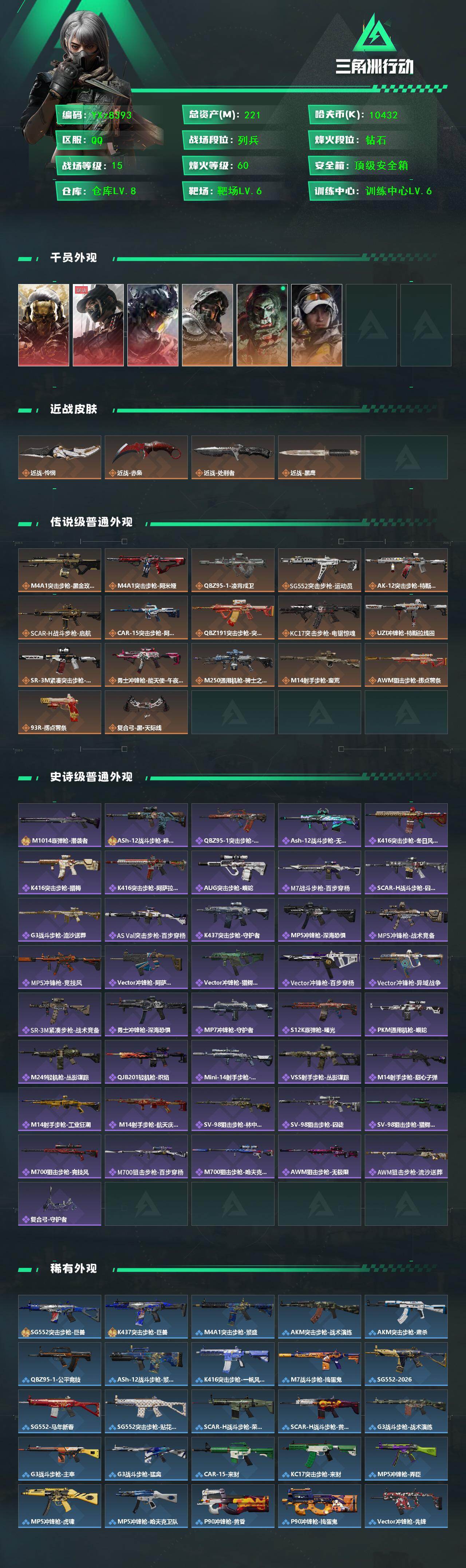 SJZCMW446759三角洲行动账号详情图2