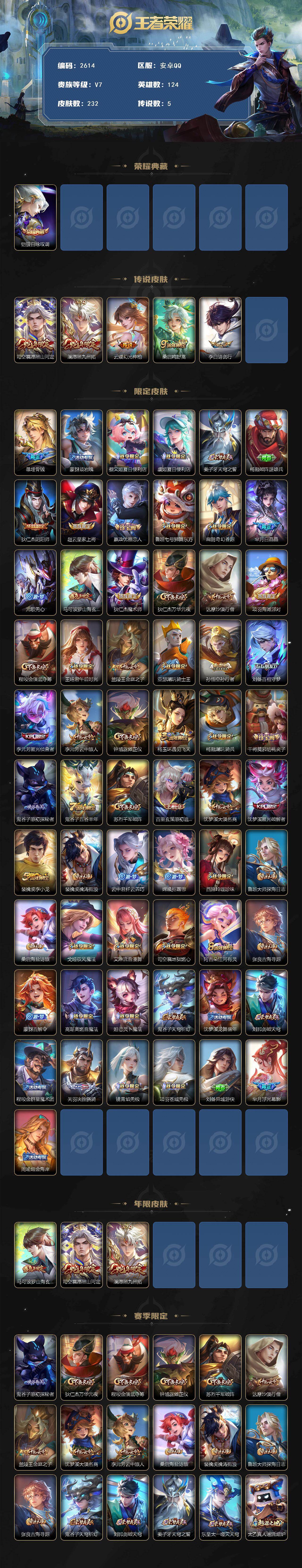 WZCMW4164778王者荣耀账号详情图2 WZCMW4164778王者荣耀账号详情图2