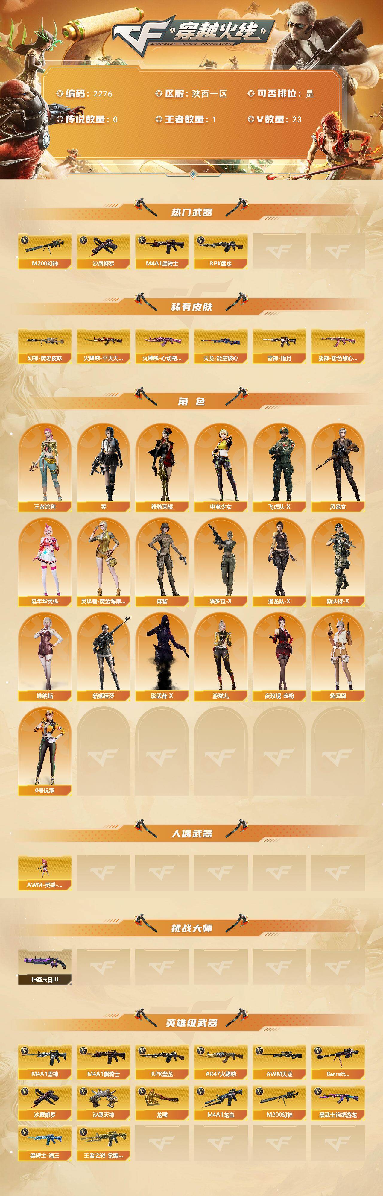 CFCMW444840穿越火线账号详情图2 CFCMW444840穿越火线账号详情图2