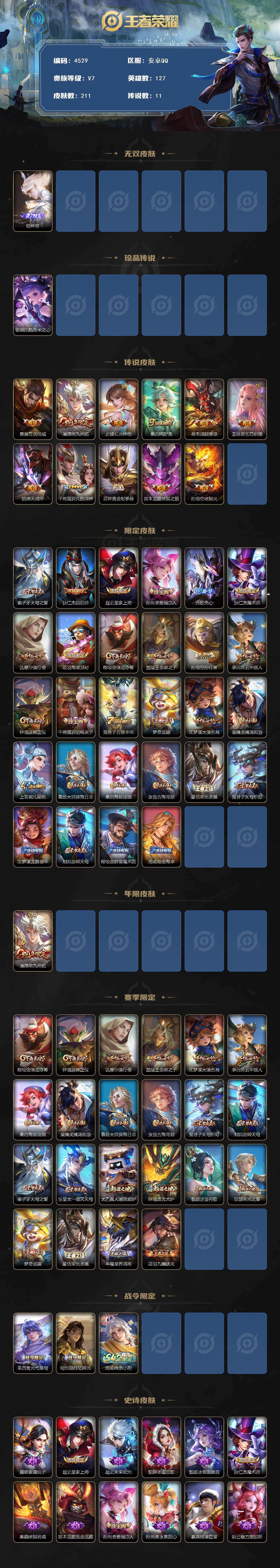 WZCMW4165995王者荣耀账号详情图2