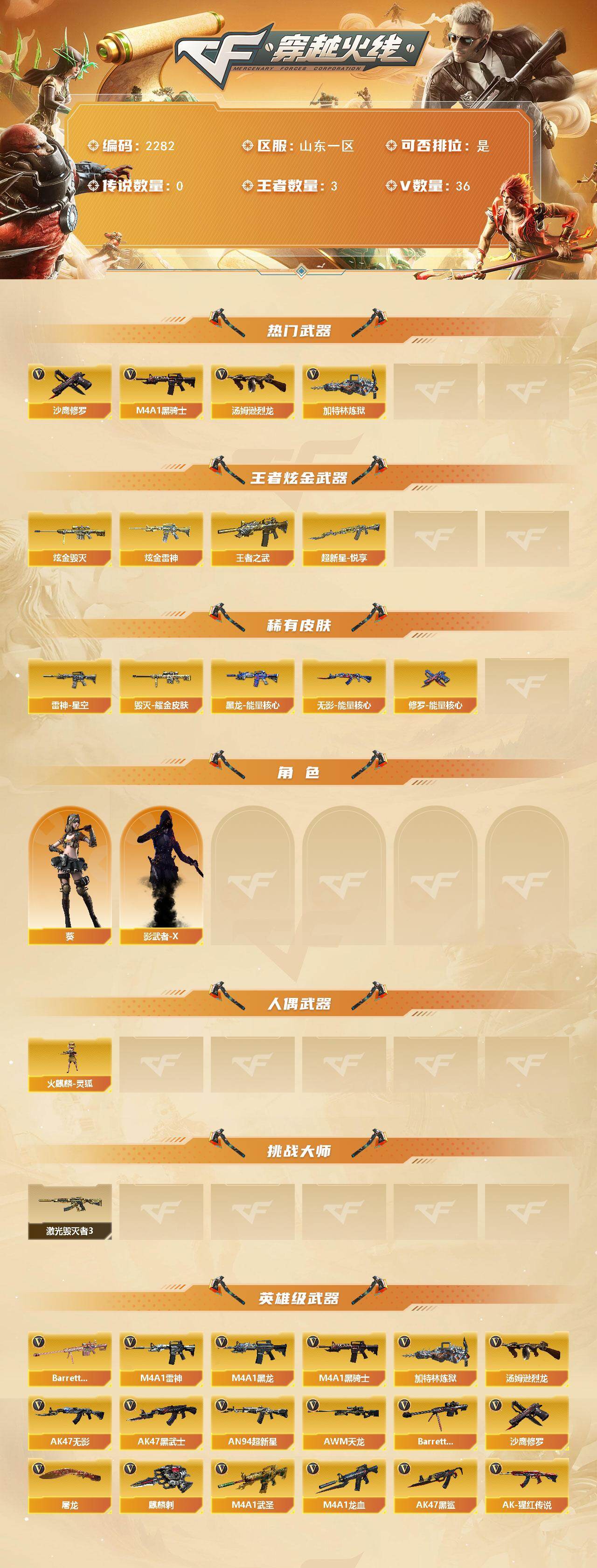 CFCMW444874穿越火线账号详情图2