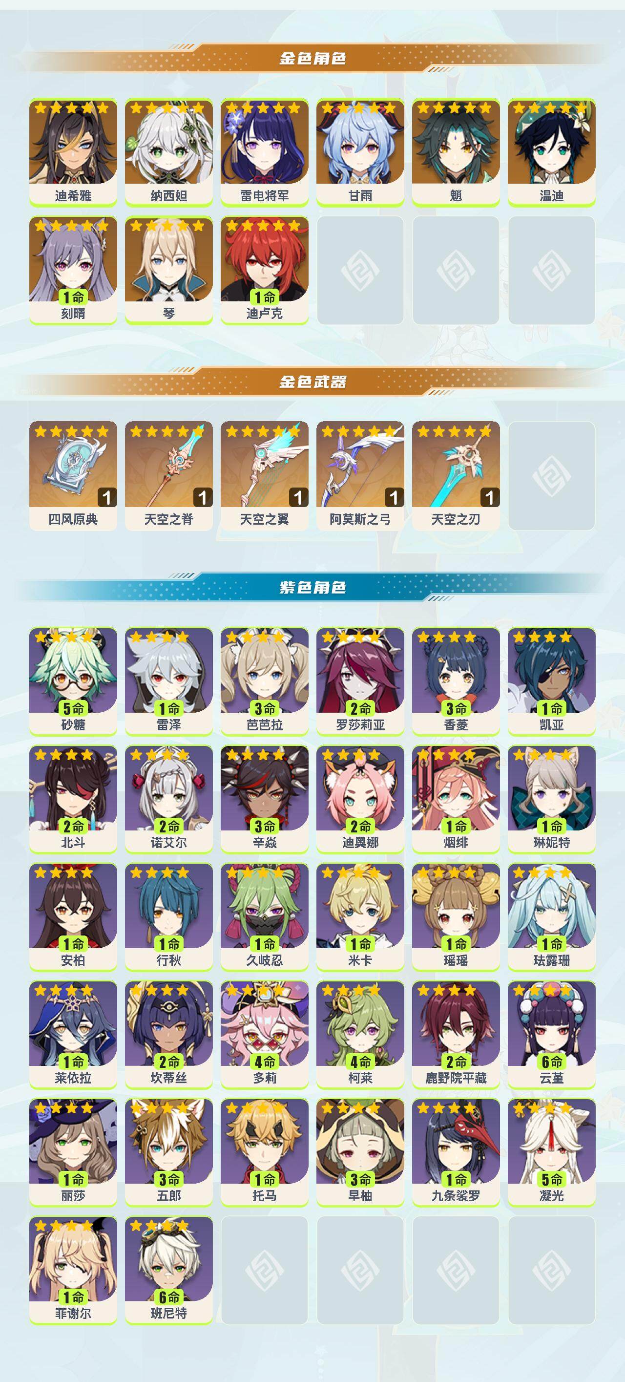 YSYHY42451原神账号详情图2